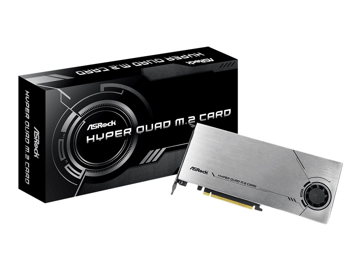 ASRock Hyper Quad M.2 Card PCIe 4.0 x16 bis zu 4x M.2 SSD Aluminium/Schwarz
