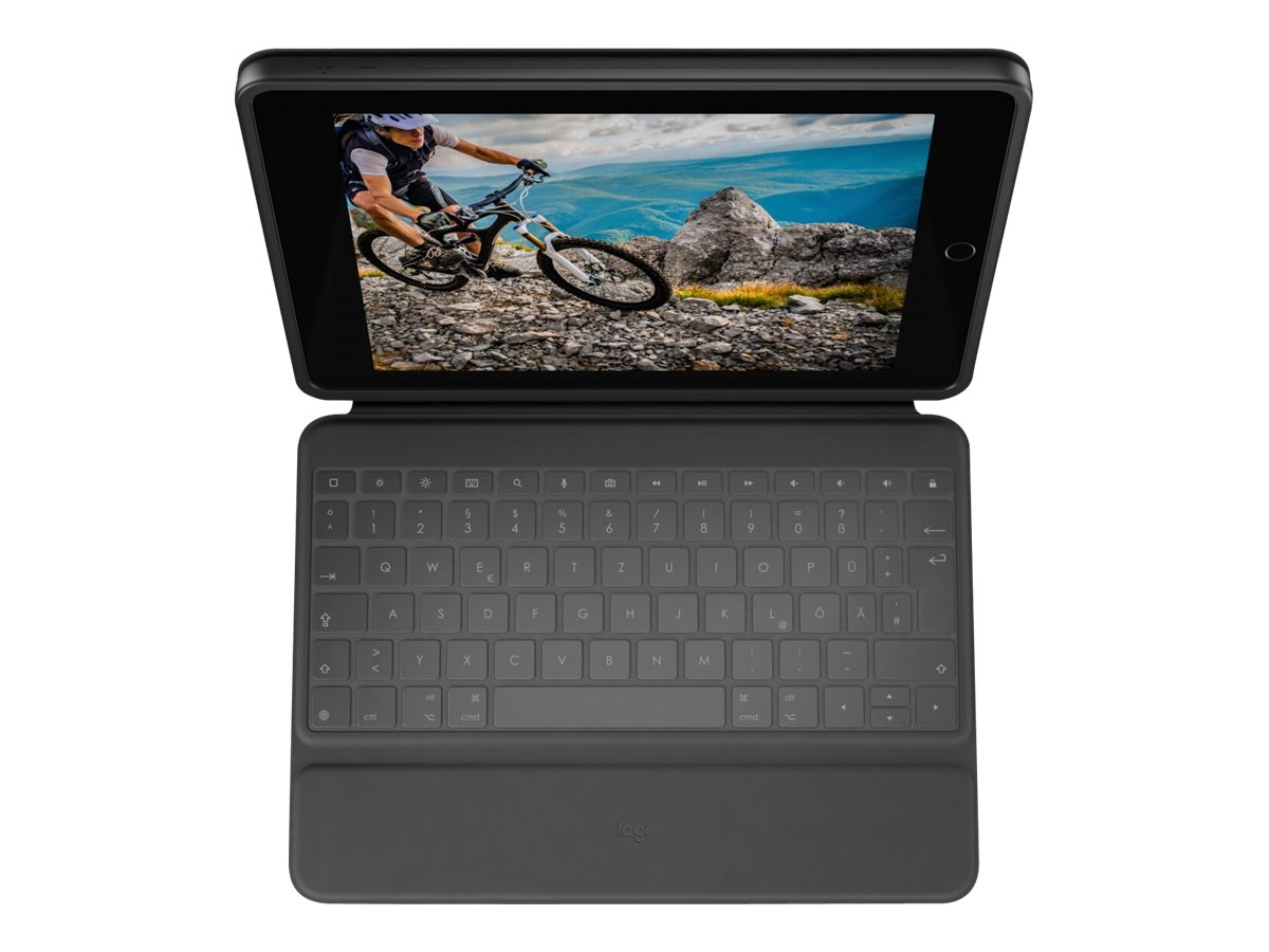 Logitech Rugged Folio Tastatur und Foliohülle QWERTZ Graphite
