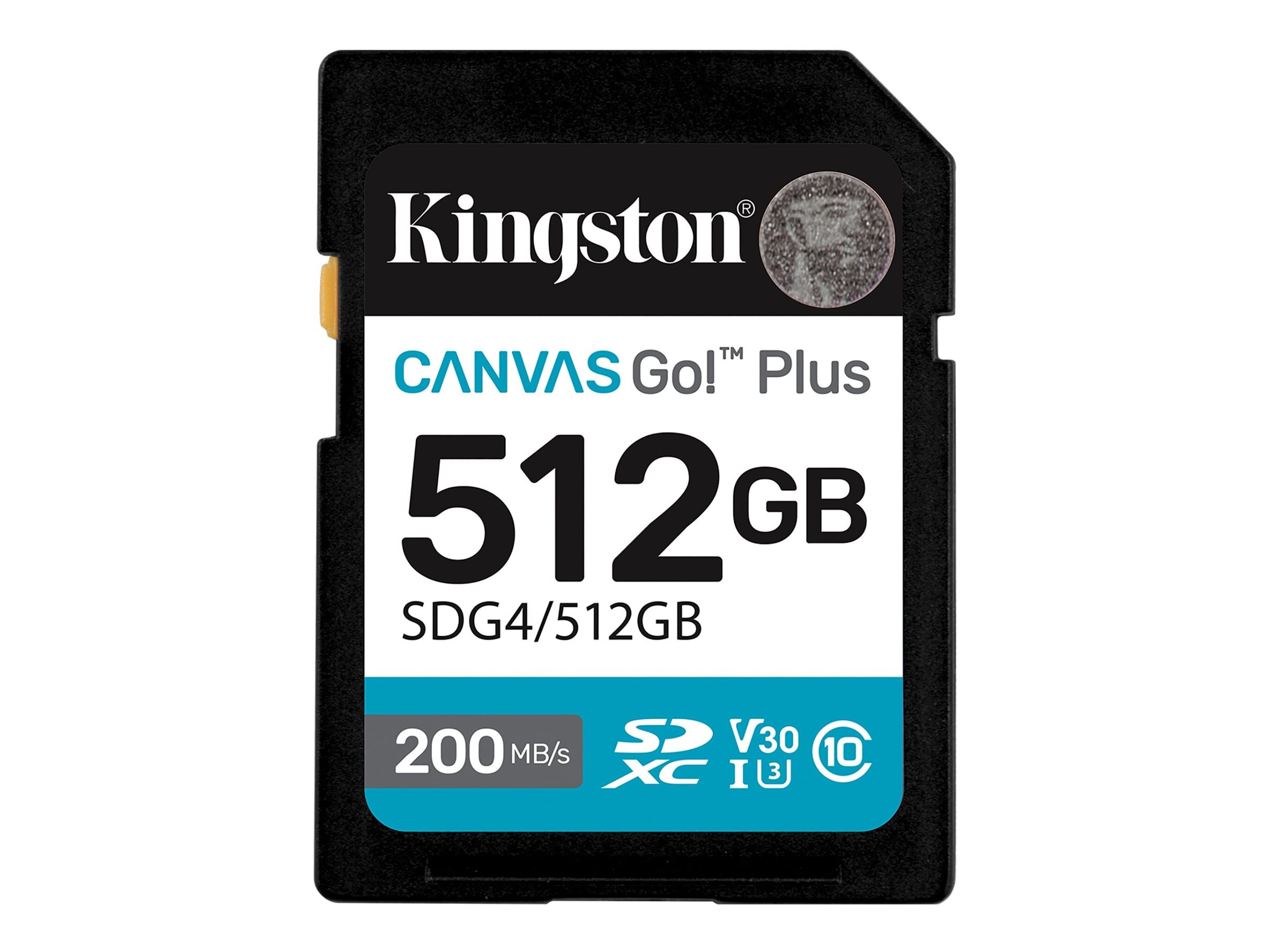 Kingston Canvas Go! Plus SDXC UHS-I 512 GB, V30/U3/Class 10, 200 MB/s