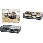 Severin Raclette-Grill RG 2366 Black Line Lite mit Naturstein für 8 Personen 1300 W
