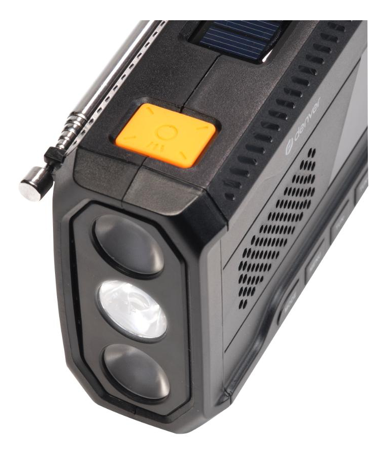 Denver SCD-2033 Tragbares DAB+/FM Radio Solar Kurbel USB Typ C Schwarz