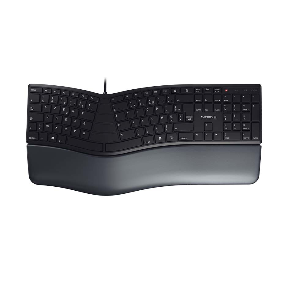 CHERRY KC 4500 ERGO Ergonomische Tastatur AZERTY Französisch Schwarz