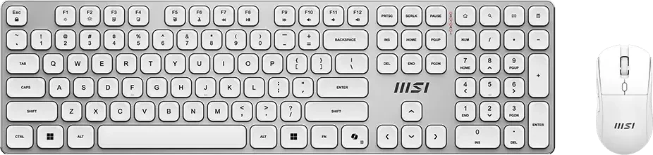 MSI FORGE K210 Wireless Keyboard-Maus-Combo White DE QWERTZ nachladbar