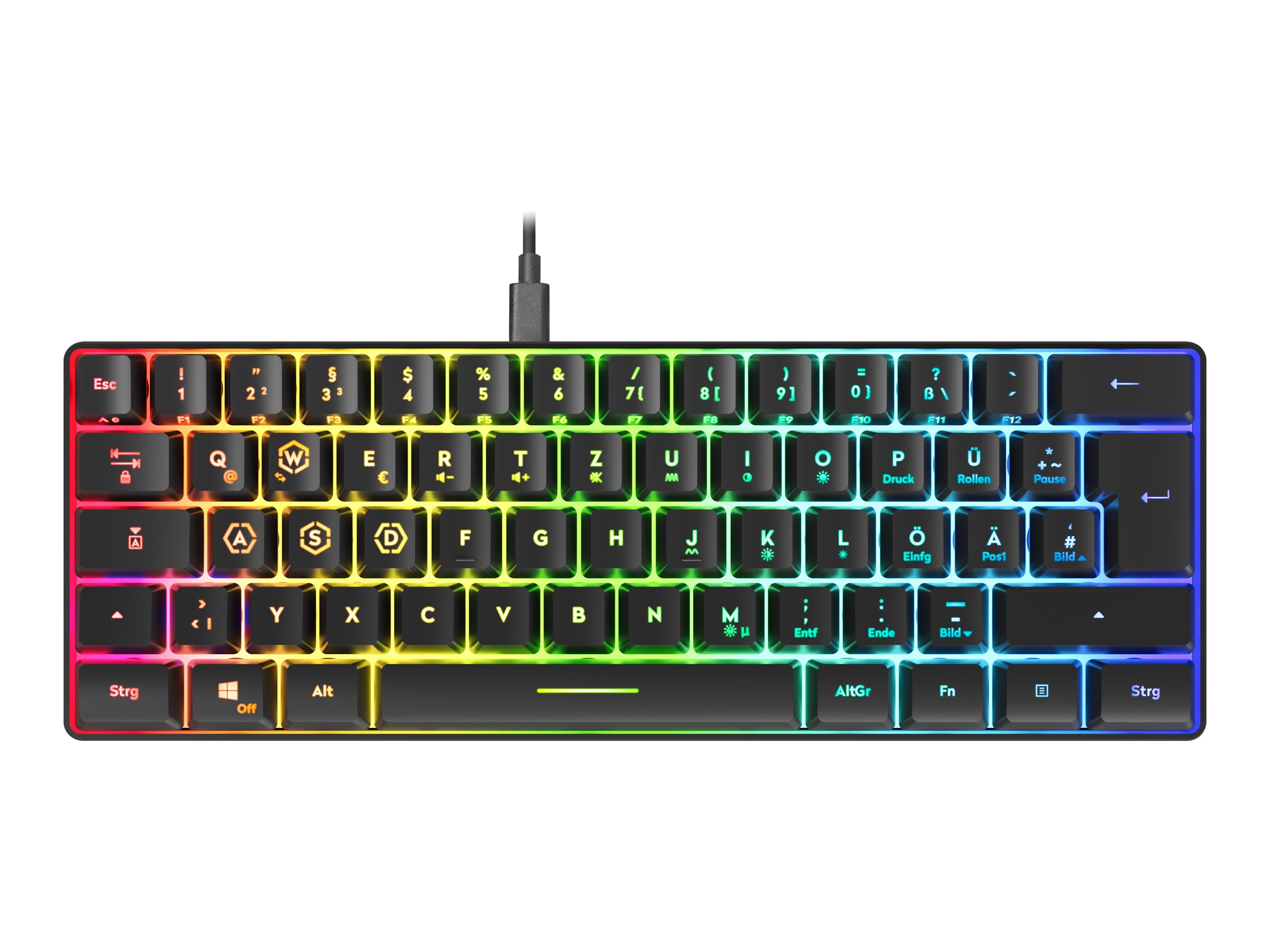 SPEEDLINK LETOS Gaming-Tastatur 60% RGB USB QWERTZ Schwarz