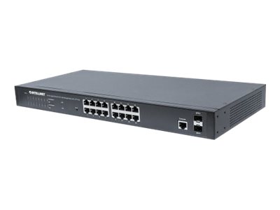 Intellinet 16-Port Gigabit Ethernet PoE+ Web-Managed Switch mit 2 SFP-Ports Schwarz