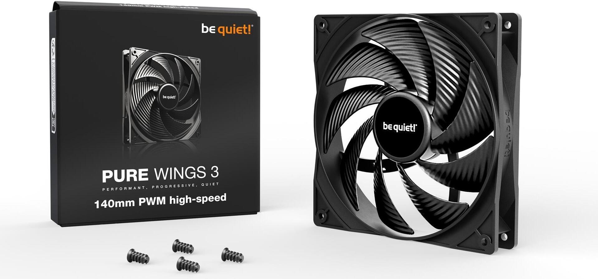 be quiet! Pure Wings 3 140 mm PWM High-Speed Gehäuselüfter Schwarz