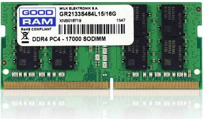 Goodram Laptop-Arbeitsspeicher Modul GR2666S464L19/16G 16 GB 1 x 16 GB DDR4-RAM 2666 MHz CL19 (GR2666S464L19/16G)