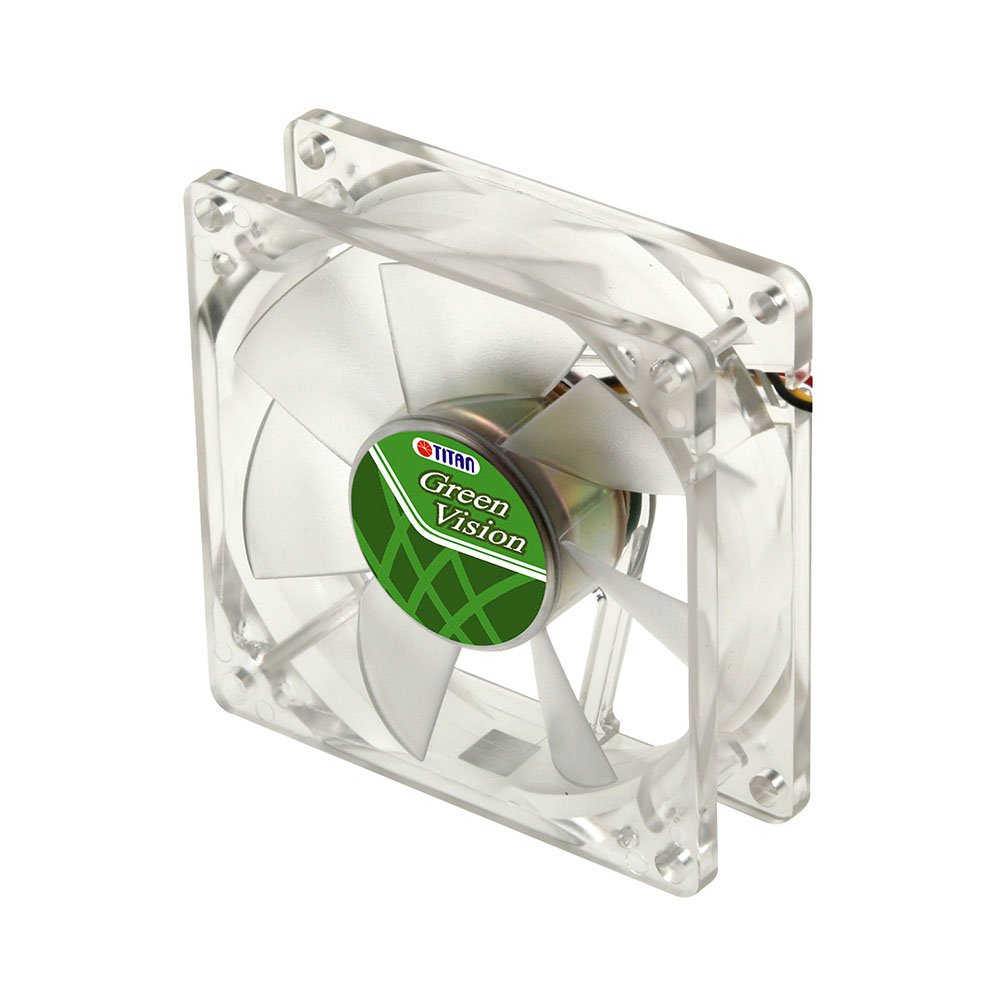 TITAN Green Vision TFD-9225GT12Z 92 mm Gehäuselüfter Transparent