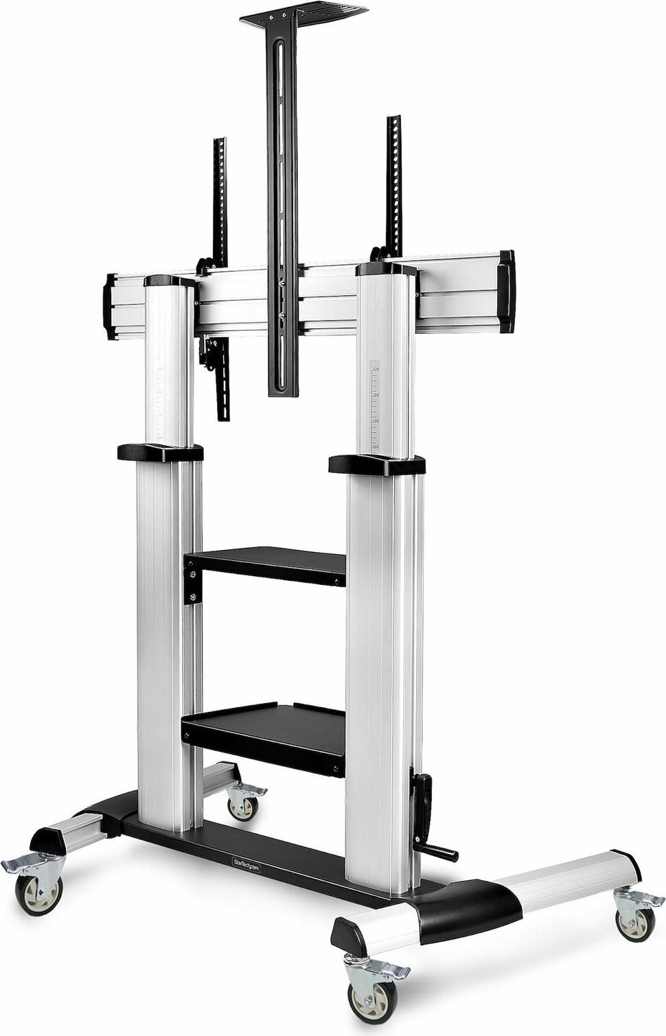 StarTech.com 1110C-MOBILE-TV-CART Mobiler TV-Wagen 60-100" 100 kg Schwarz, Silber
