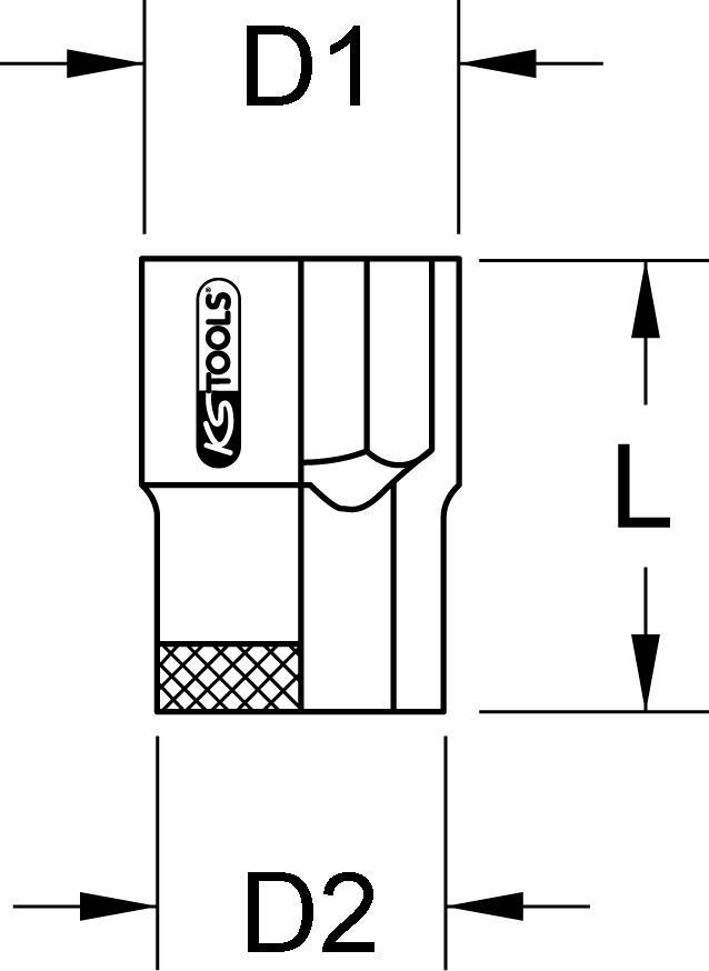 KS TOOLS Werkzeuge-Maschinen GmbH BERYLLIUMplus Steckschlüsseleinsatz 1/4" 6-kant 13 mm (962.1413)