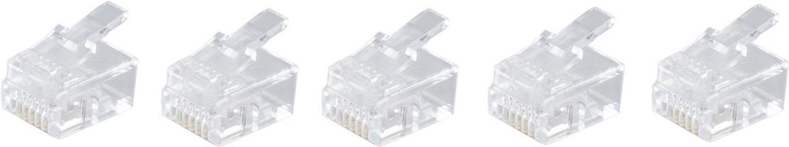 shiverpeaks BASIC-S Modular-Stecker RJ12, ungeschirmt 6-polig, 6 Kontakte belegt, vergoldete Kontakte, im Poly- (BS72050-5)