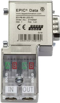 Lappkabel EPIC® Data PROFIBUS Steckverbinder mit Schnellanschluss EPIC® ED-PB-90-PG-LED-FC Inhalt: 1 (21700547)