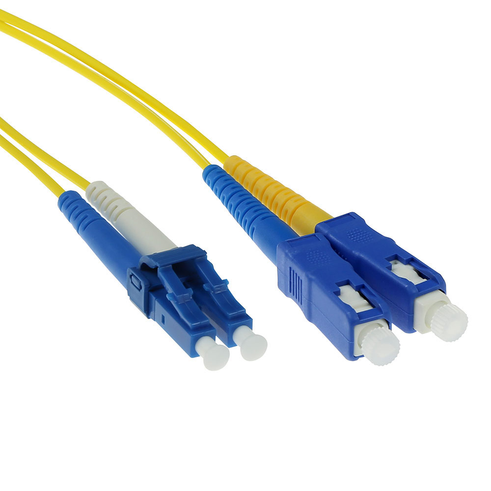 ACT Glasfaser-Patchkabel LC-SC 9/125 OS2 Duplex 1 m Gelb
