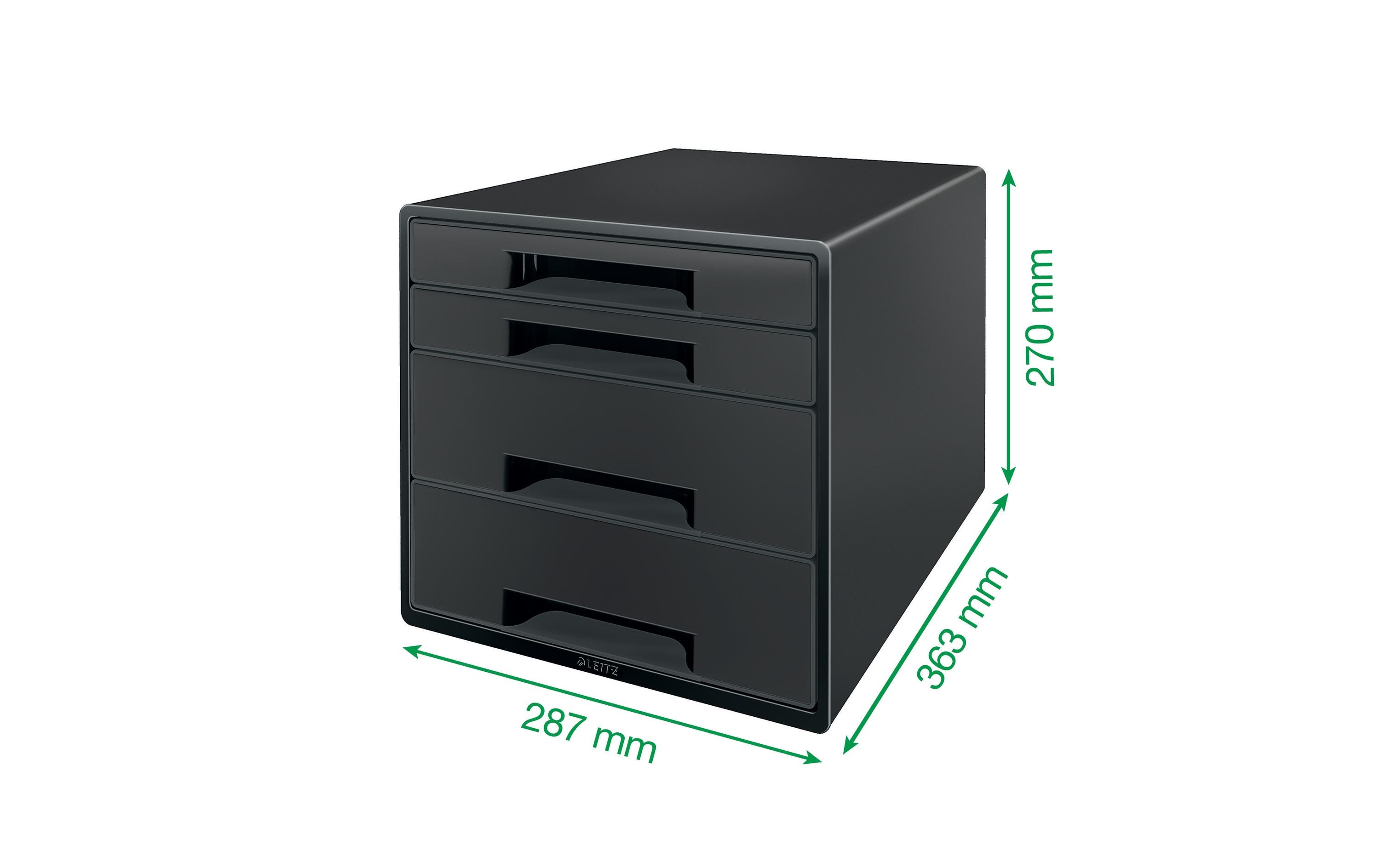 Leitz Recycle Cube Schubladenbox 4 Schubladen A4 Maxi Schwarz