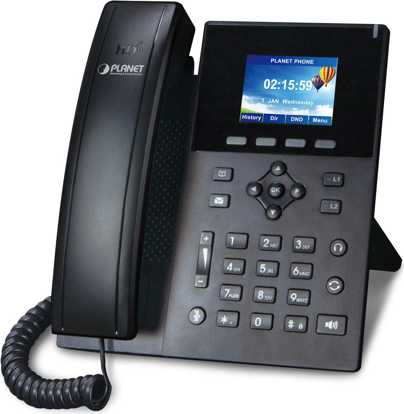 PLANET High Definition Color POE IP-Telefon Schwarz 6 Zeilen LCD (VIP-1260PT)