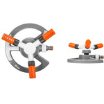 Bradas 3-Arm-Rasensprenger WHITE LINE, grau/weiß/orange Drehsprenger/Kreisregner mit 3 rotierenden Armen, Weite & - 1 Stück (WL-Z16)