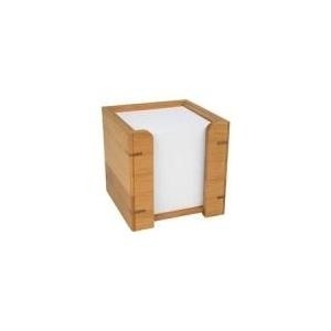 WEDO Zettelbox, aus Bambus, mit Papier mit 900 Blatt weißem Papier gefüllt (90 x 90 mm) (61 707)