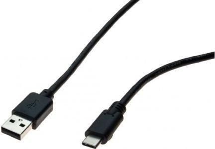 EXERTIS CONNECT USB 2.0 Kabel, USB Stück Type-C / USB Stück A, schwarz, 1,0 m Kabel USB 2.0 A Stecke