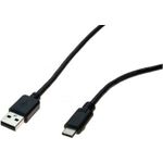 USB 2.0 Kabel, USB St. Type-C / USB St. A, schwarz, 1,0 m Kabel USB 2.0 A Stecker > USB Type-C 2.0 Stecker (532482)