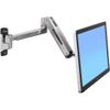 Ergotron LX HD Sit-Stand Wall Mount LCD Arm - Wandhalterung für LCD-Display - Aluminium - Polished Aluminum - Bildschirmgröße: bis zu 116,8 cm ( bis zu 116,80cm (46")  )