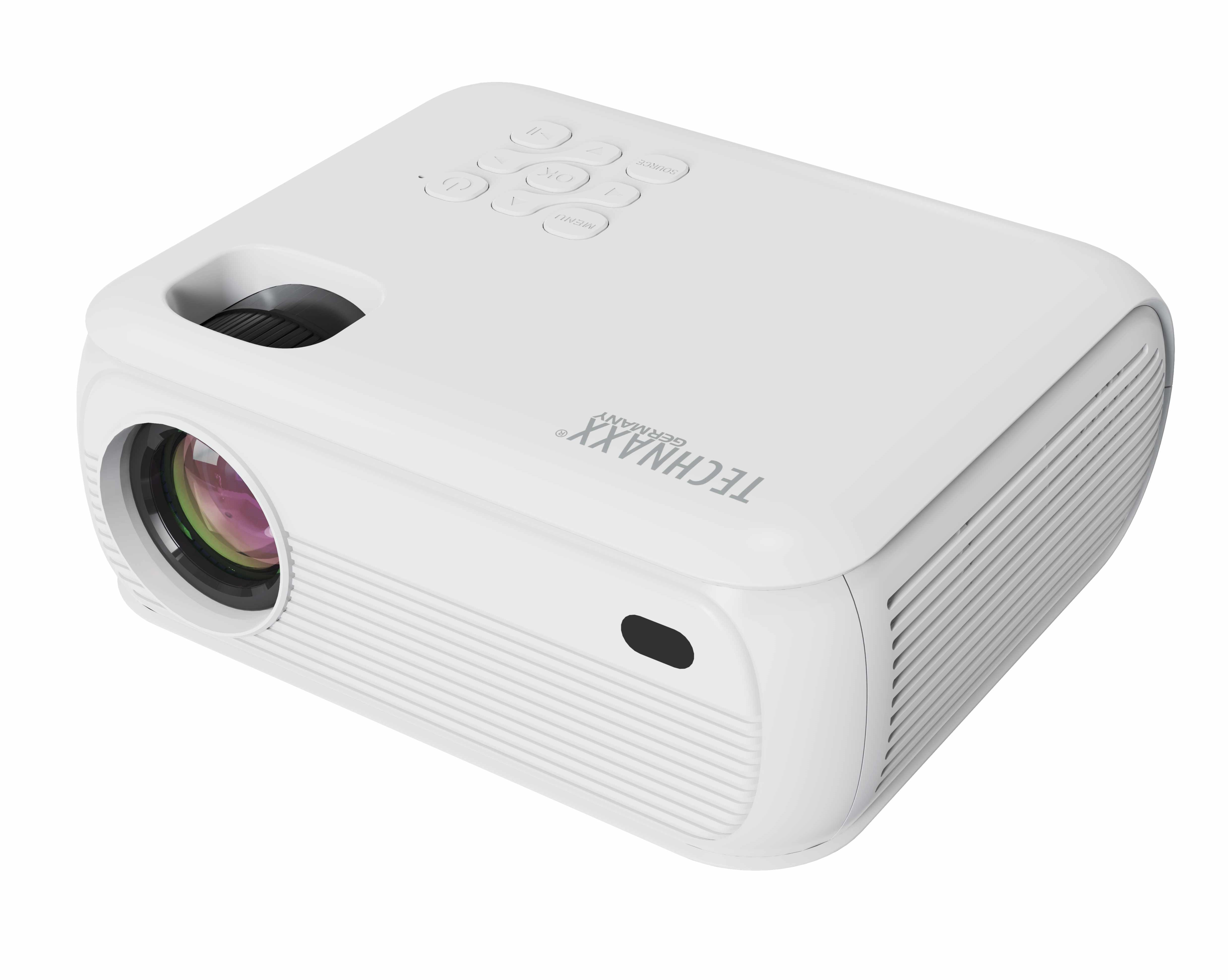 Technaxx TX-332 LED Beamer 200 ANSI Lumen 1080p Full HD WLAN Bluetooth Weiß