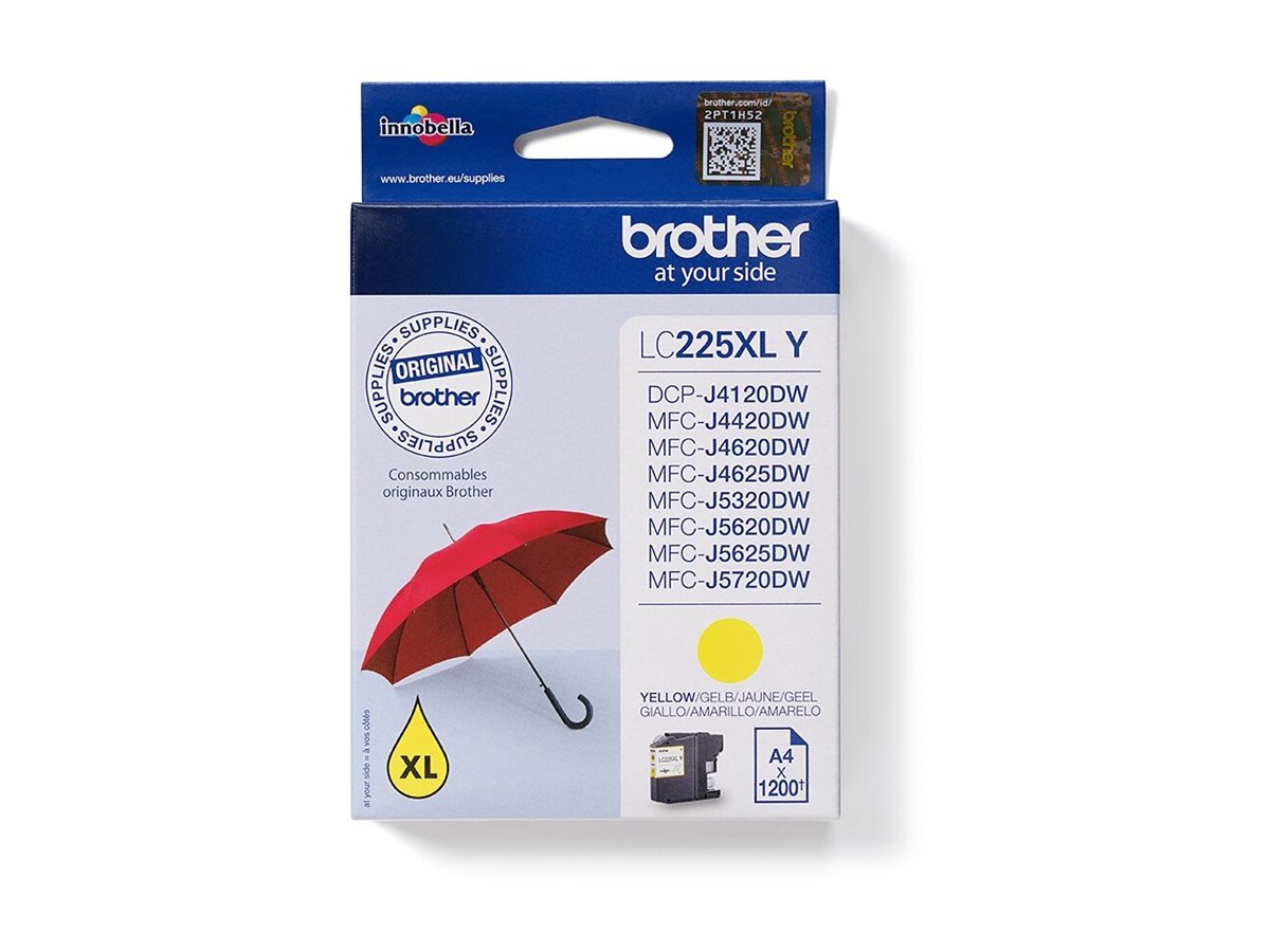 Brother LC225XLY Tintenpatrone XL 1.200 Seiten Gelb