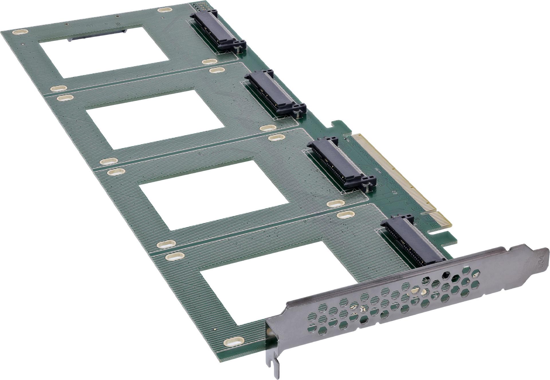 InLine 76660R PCIe 3.0 x16 Speicher-Controller 4x U.2 NVMe Silber