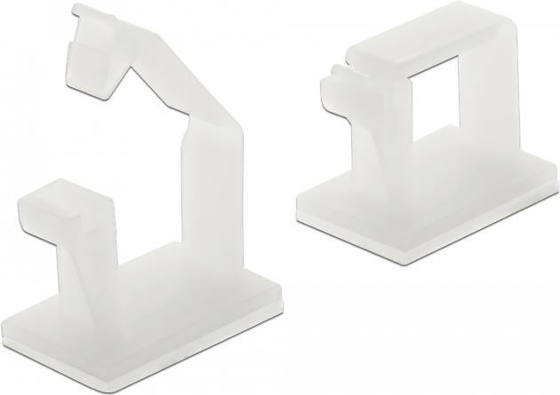 Delock Kabelhalter mit Verschlussclip selbstklebend natur 10 Stück (60250)