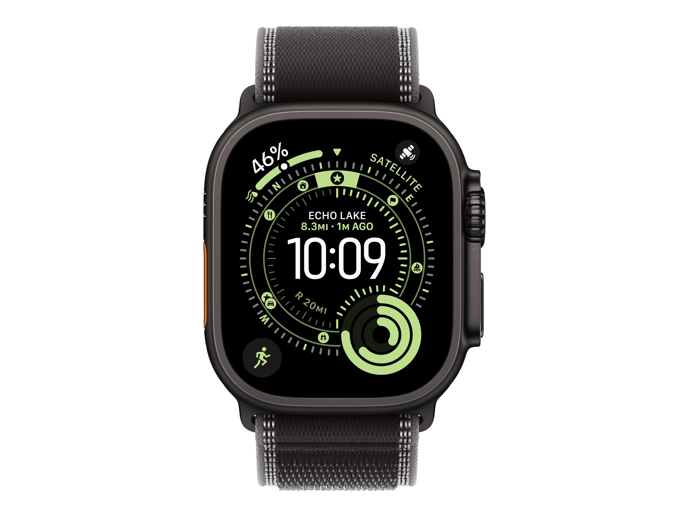 Apple Trail Loop Armband 49 mm M/L Schwarz, Holzkohle