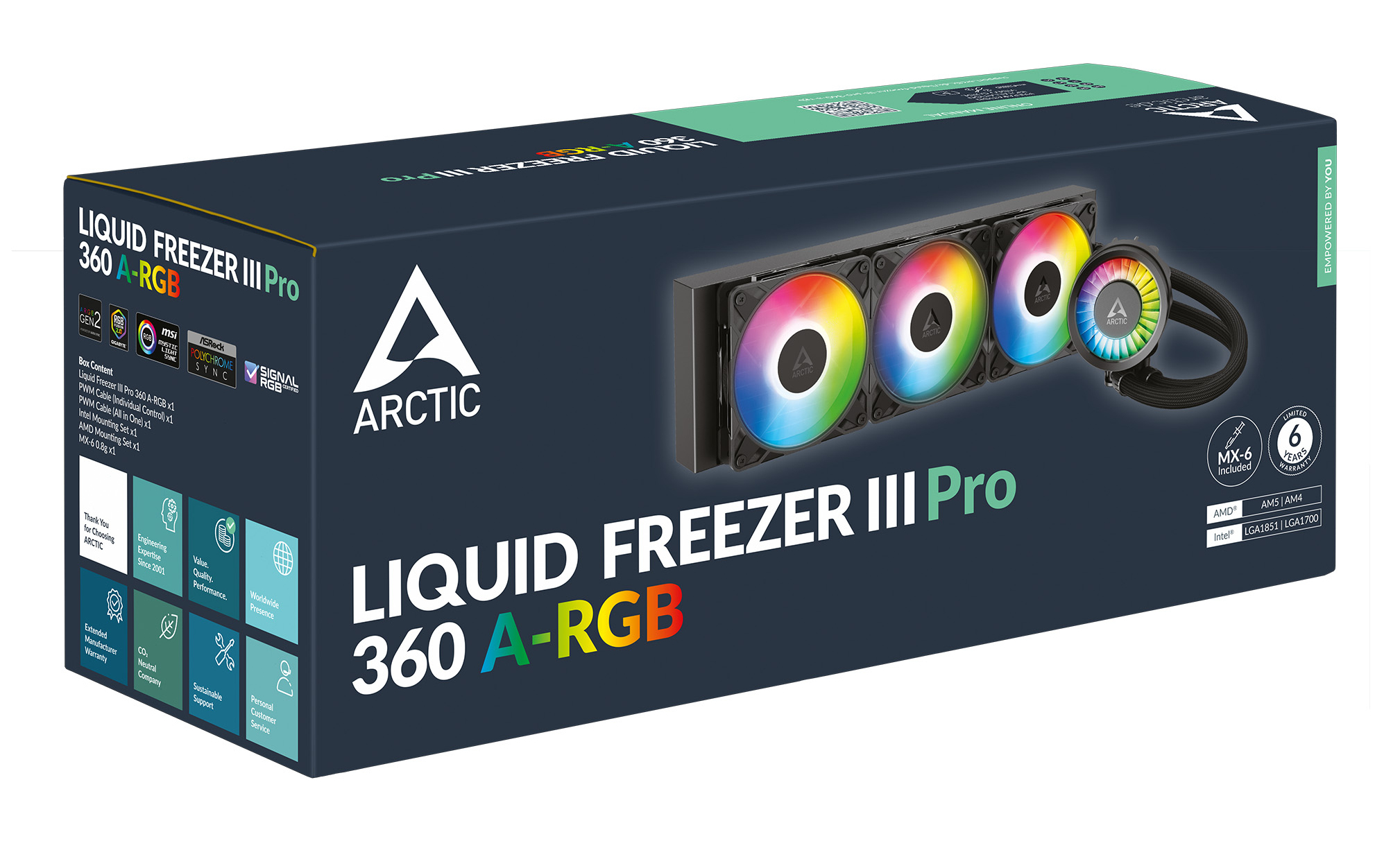 ARCTIC Liquid Freezer III Pro 360 A-RGB CPU-Wasserkühler 360 mm Schwarz