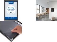 EUROPEL Plakatrahmen Economy, DIN A3, 25 mm, schwarz aus eloxiertem Aluminium, abgerundetes Rahmenprofil 25 mm, - 1 Stück (355094)