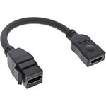 InLine® HDMI Keystone Adapterkabel 4K/30Hz, HDMI A Buchse/Buchse, schwarz, 0,2m (76206A)