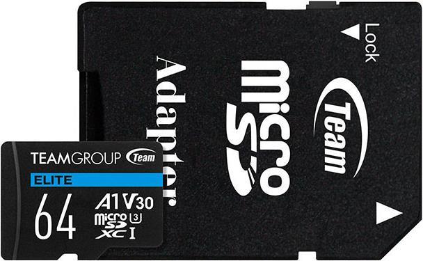 Flash card Micro-SD 64GB-XC Team Elite A1 V30 - Micro SD (TEAUSDX64GIV30A103)