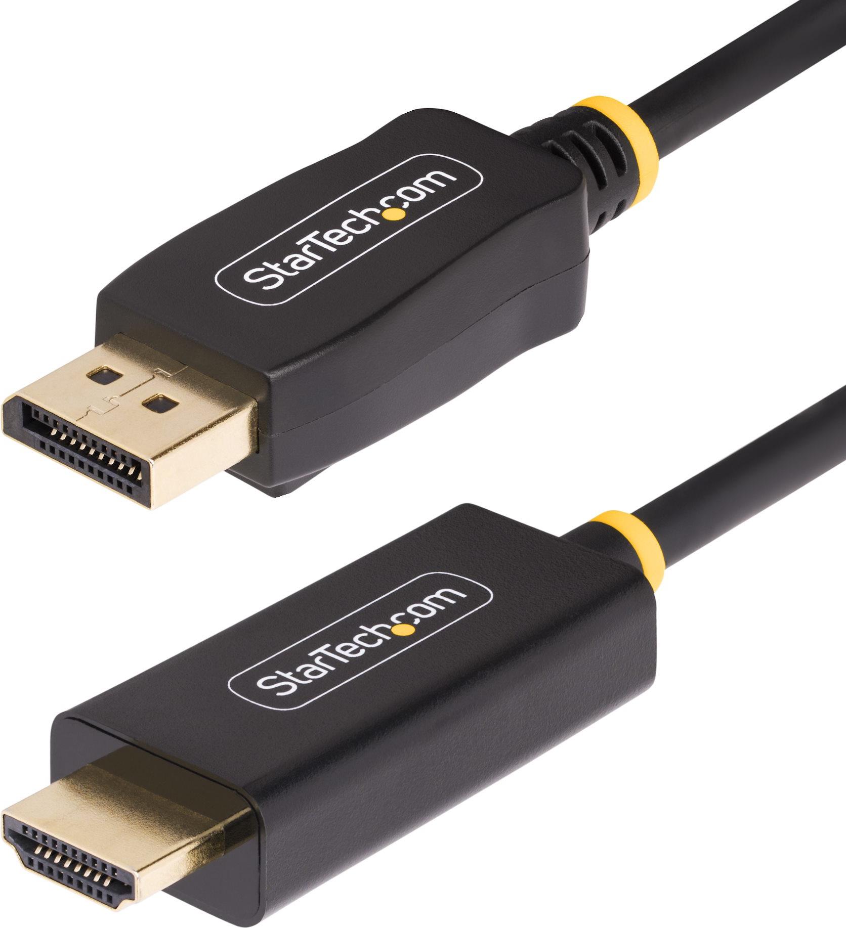 StarTech.com 9.8ft (3m) DisplayPort to HDMI Adapter Cable, 4K 60Hz with HDR, DP to HDMI 2.0b, Active Video Converter, DisplayPort Desktop to HDMI Monitor, M/M (10F-DP-HDMI-4K60-HDR)