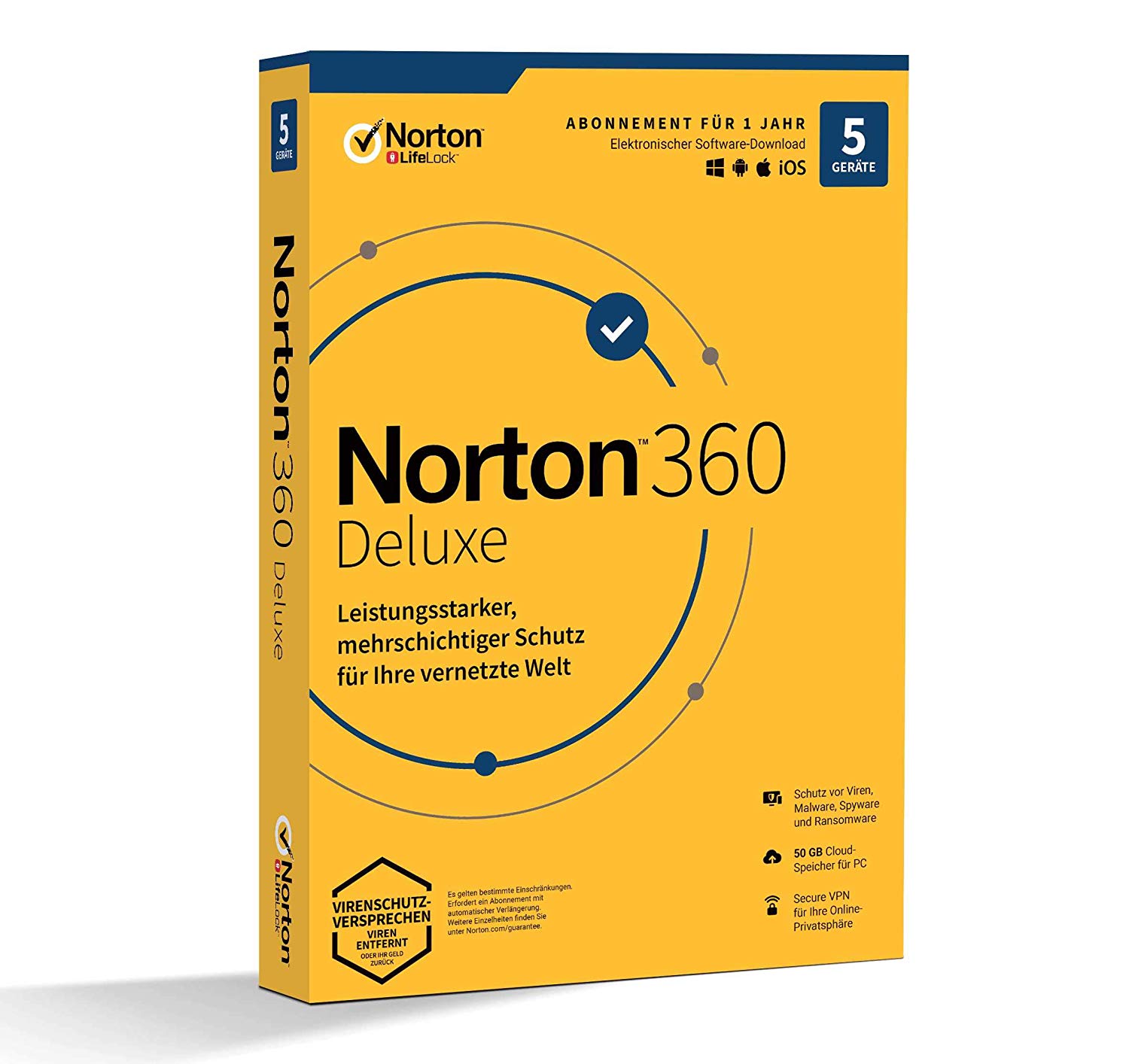 NORTONLIFELOCK 360 DELUXE 50GB GE 1 USER 5 DEVICE 12 Months GENERIC MM (21405824)