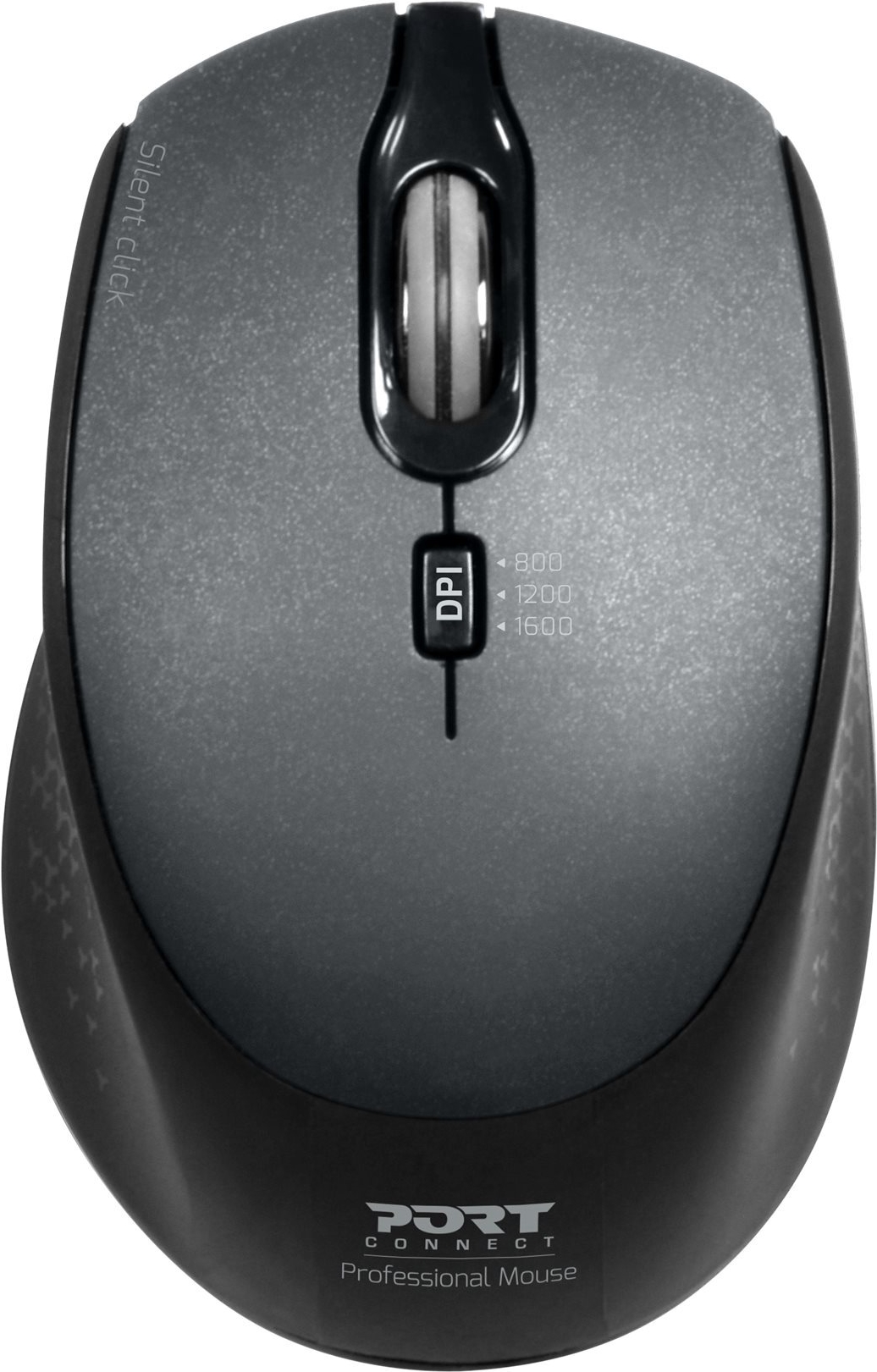 PORT Connect SILENT Kabellose Maus 2.4 GHz USB-A/USB-C Schwarz