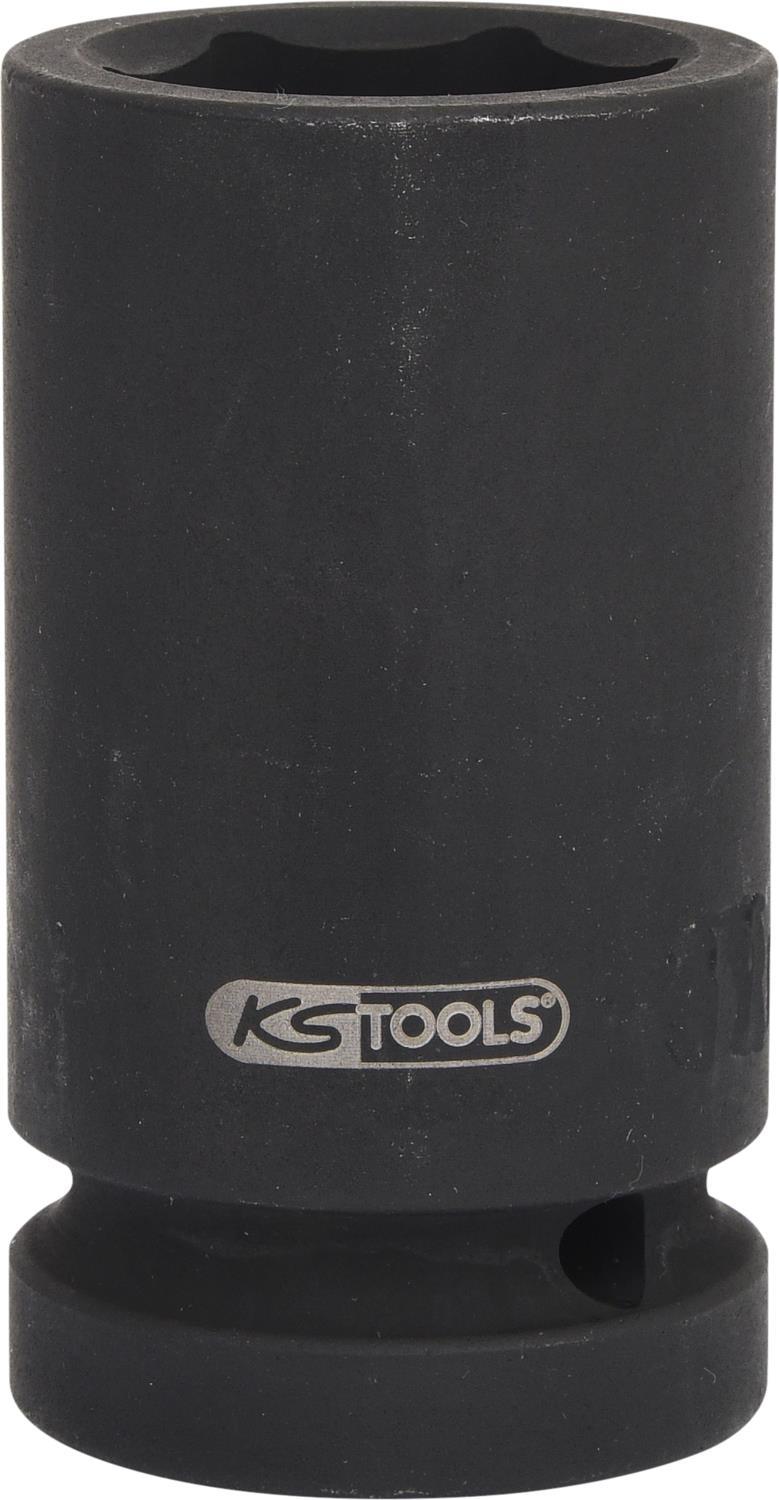 KS TOOLS Werkzeuge-Maschinen GmbH 2,50cm (1") Sechskant-Kraft-Stecknuss, lang, 39 mm (515.1814)