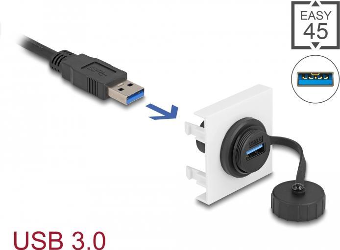 DeLOCK Easy 45 Modul SuperSpeed USB 5 Gbps (USB 3.2 Gen 1) USB Typ-A Buchse - 45 x 45 mm (81410)