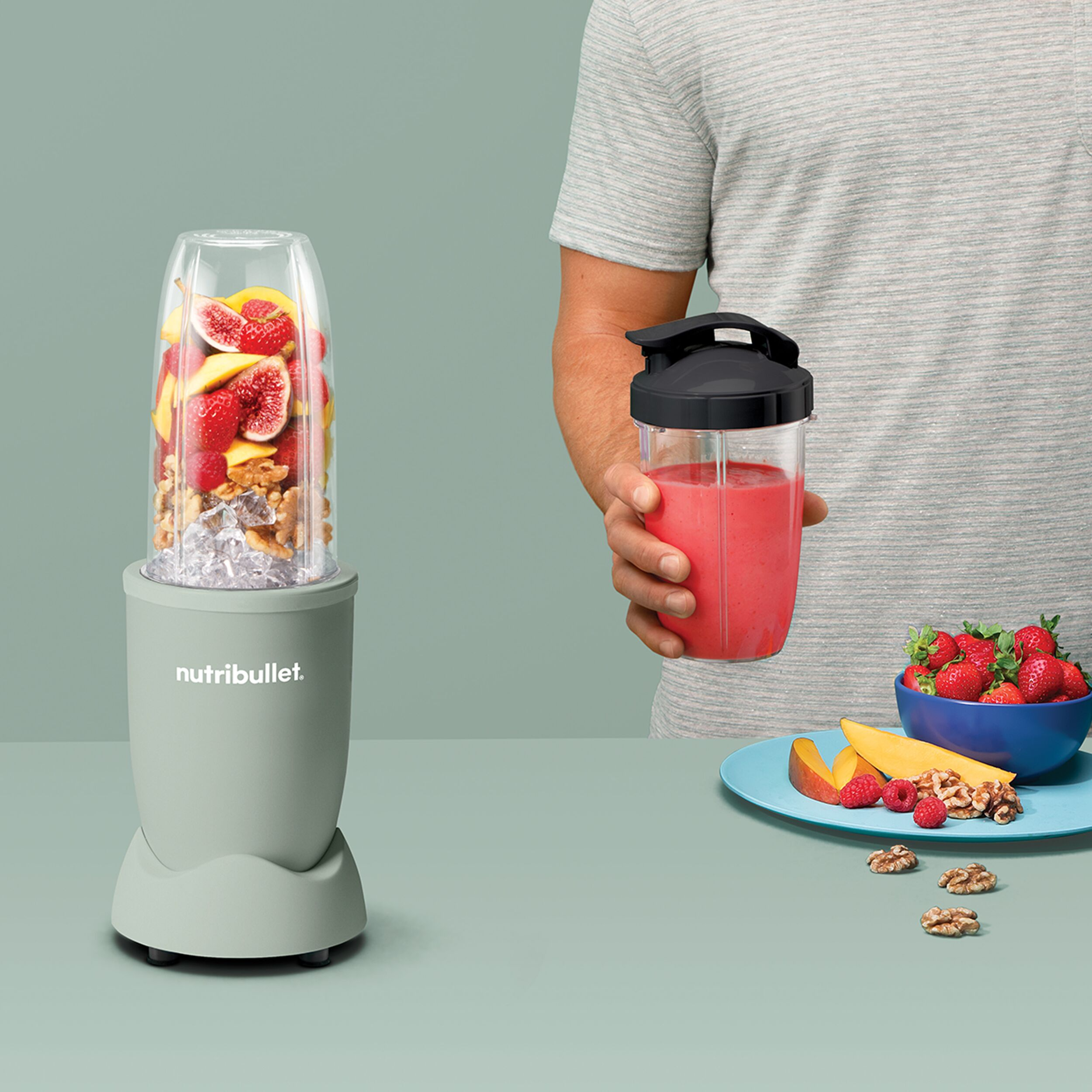 NutriBullet Pro NB907MAJD Standmixer 900 W 0,9 l Grüngrau