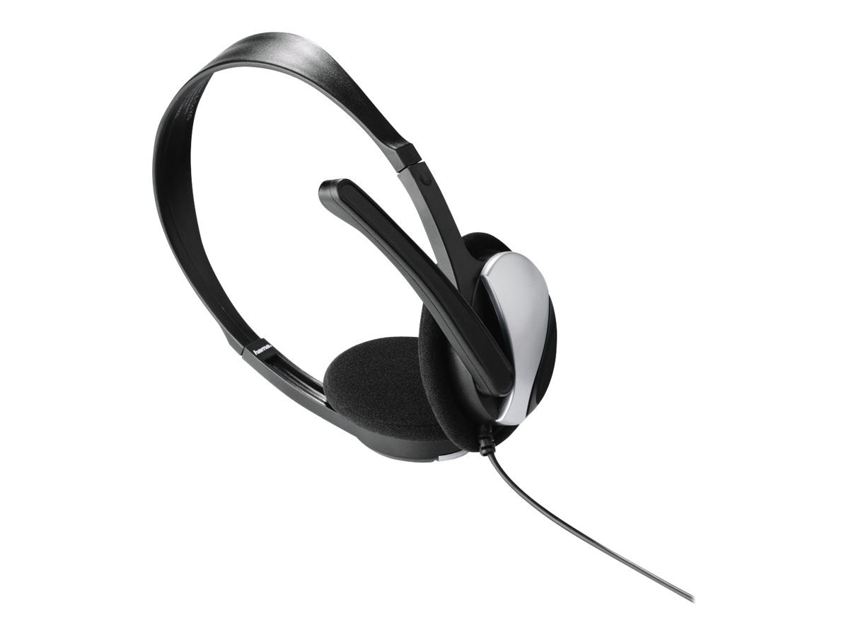 Hama HS-P100 On-Ear Stereo PC-Headset Kabelgebunden 2 m Schwarz, Silber