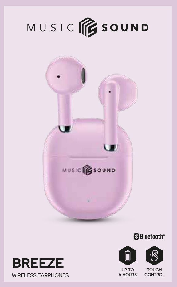 Cellularline Music & Sound Breeze In-Ear Bluetooth Kopfhörer TWS Pink