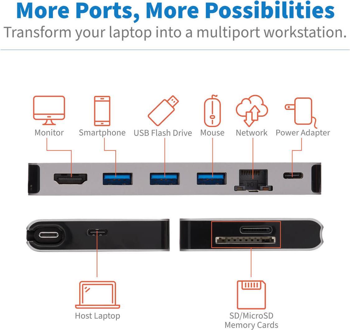 Tripp Lite Eaton Tripp Lite Series U442-DOCK5D-GY USB-C Dockingstation Grau