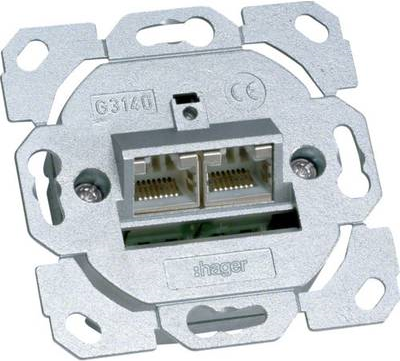 Hager G3140 Datendose Cat.6a 2-fach 8/8-pol (G3140)