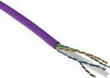 ACT Cat 6 F/UTP solid installation cable, LSZH, CPR euroclass ECA, 24AWG, violet 500 meter C6 F/UTP SOLID LSZH ECA V 500M (FS6015)