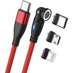 RealPower Magnetic cable 100 Watt,1m,rot mit Adaptern (439625)