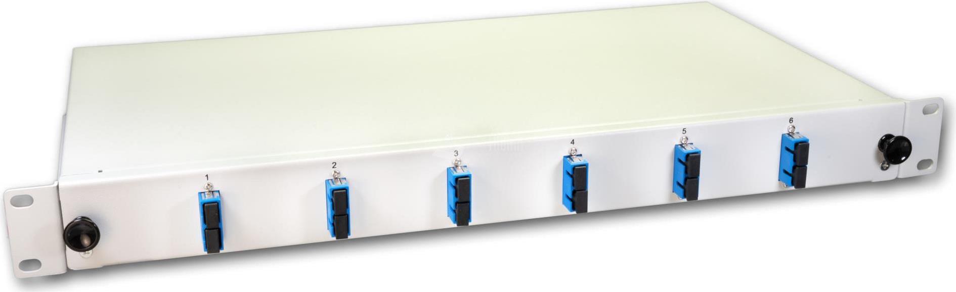 Lightwin LWL Spleissbox, 12 Fasern, 6x DSC Singlemode, 9/125µm OS2 G657.A1 Pigtail Spleißboxen (SPBOX 12E09 OS2 DSC)