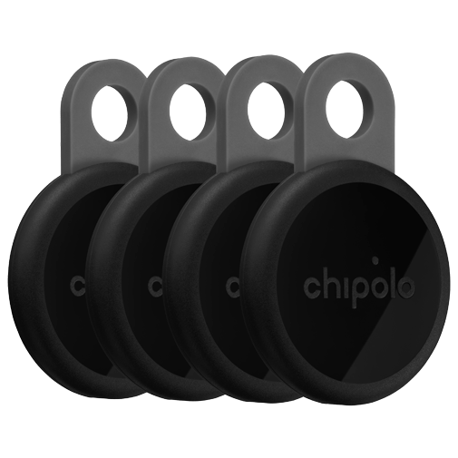 Chipolo LOOP 4er-Pack Rechargeable Bluetooth-Tracker Charcoal Apple Find My kompatibel