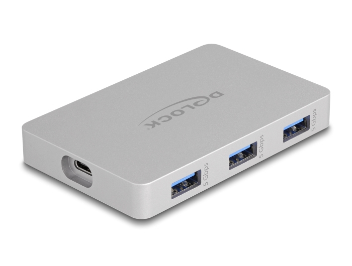 Delock 64279 7-Port USB-Hub 4x USB Type-C 3x USB Type-A PD 82 W Grau