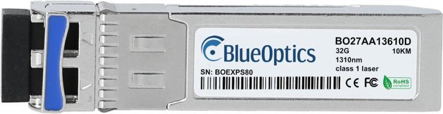 Kompatibler Emulex LP32-LW-OPT-1 BlueOptics© BO27AA13610D SFP28 Transceiver, LC-Duplex, 32GBASE-LW, Singlemode Fiber, 1310nm, 10KM, DDM, 0°C/+70°C (LP32-LW-OPT-1-BO)