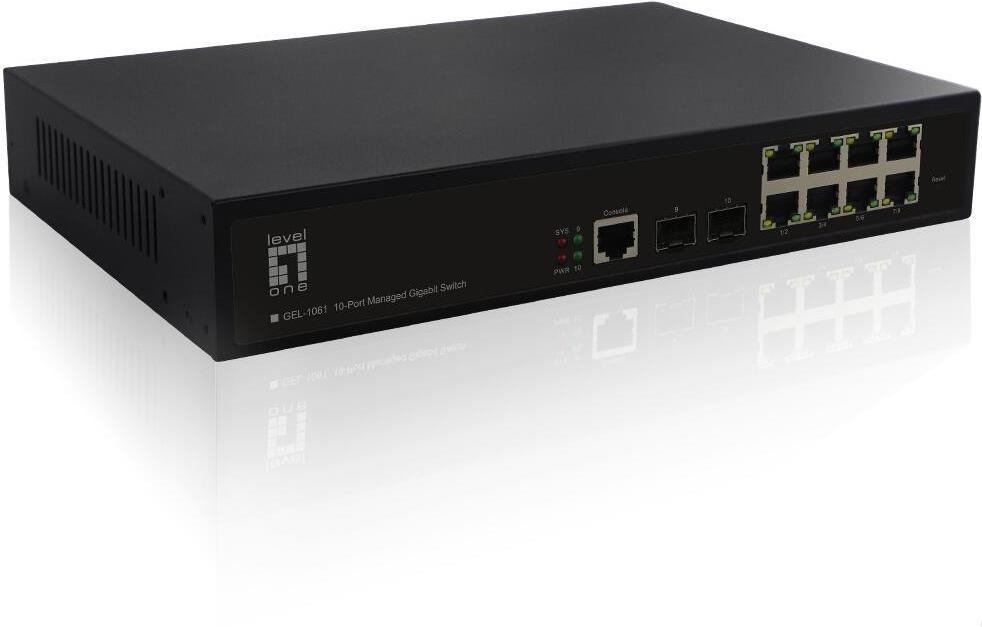 10-Port L2 Managed Gigabit Switch, 2x GE SFP Hersteller: LEVELONE (GEL-1061V2)